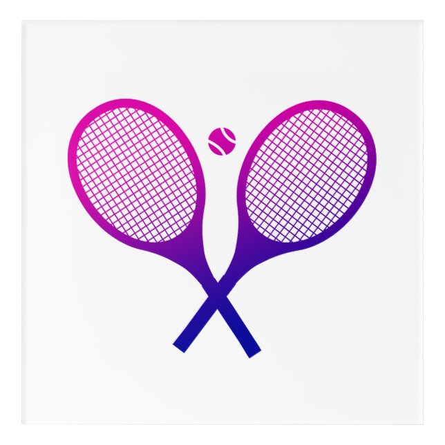 Tennis Rackets Magenta to Purple Ombre    Acrylic Print (Front)