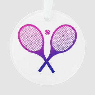 Tennis Rackets Magenta to Purple Ombre Ornament