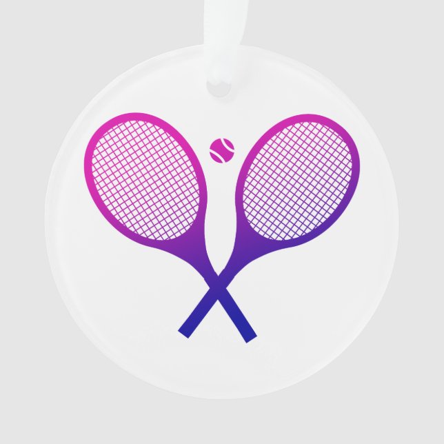 Tennis Rackets Magenta to Purple Ombre    Ornament (Front)