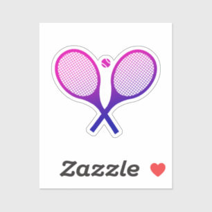 Tennis Rackets Magenta to Purple Ombre Sticker