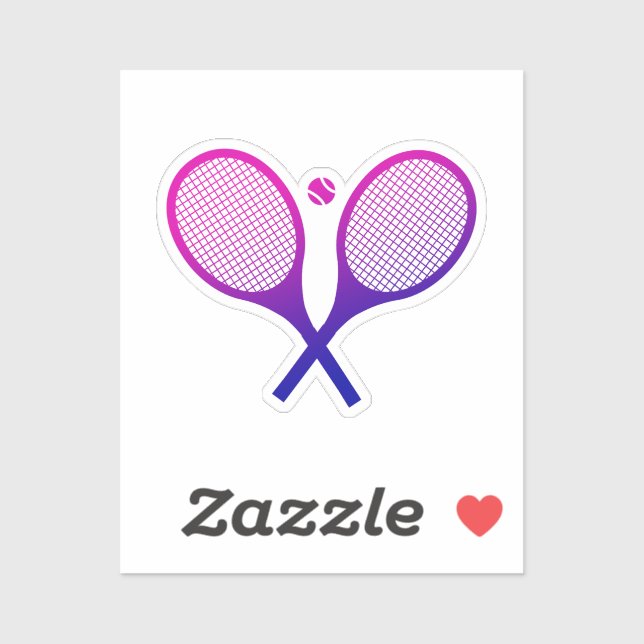 Tennis Rackets Magenta to Purple Ombre   Sticker (Sheet)