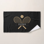 Tennis Rackets &amp; Name Sports Hand Towel at Zazzle