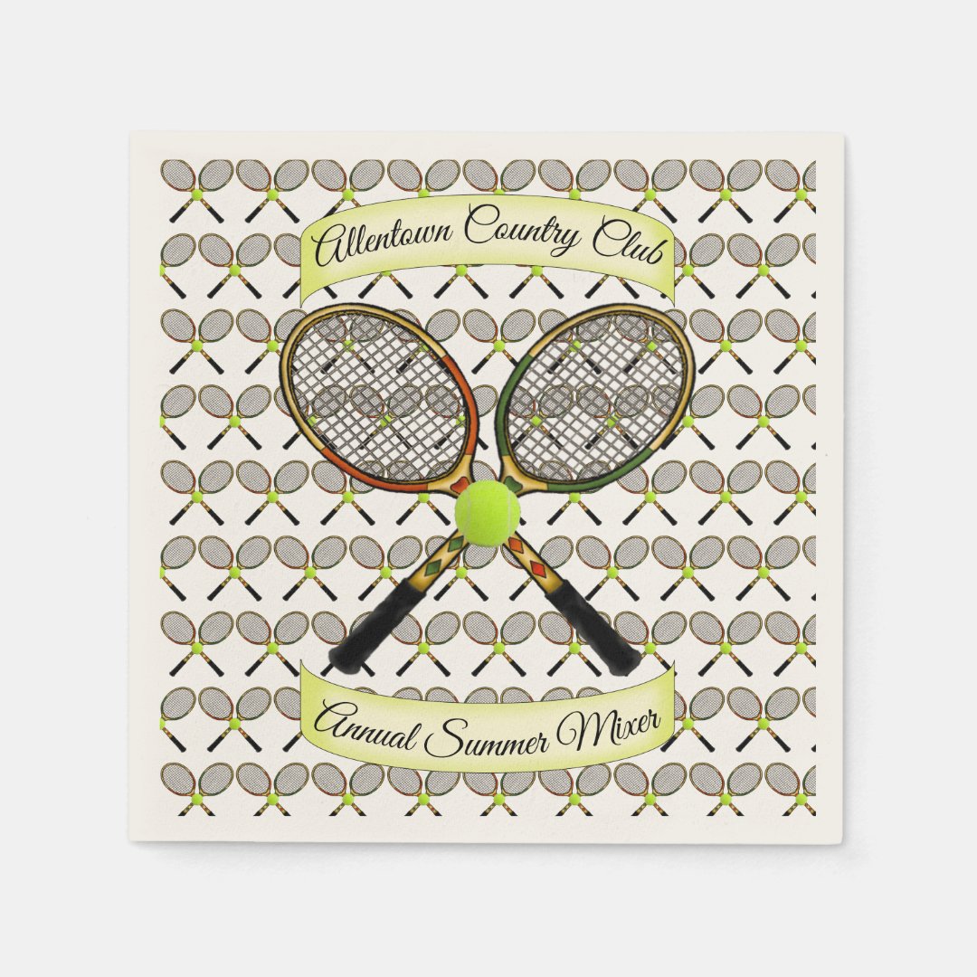 Tennis Rackets Napkins Zazzle