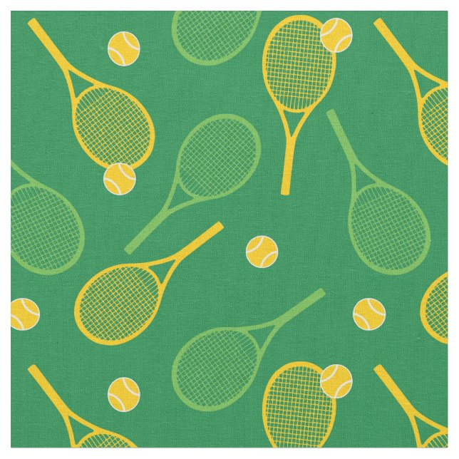 Tennis rackets on green background fabric (Close Up)
