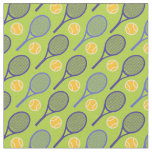 💚🤩🎾 Tennis rackets on green (small tiles) Fabric