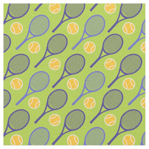 💚🤩🎾 Tennis rackets on green (small tiles) Fabric
