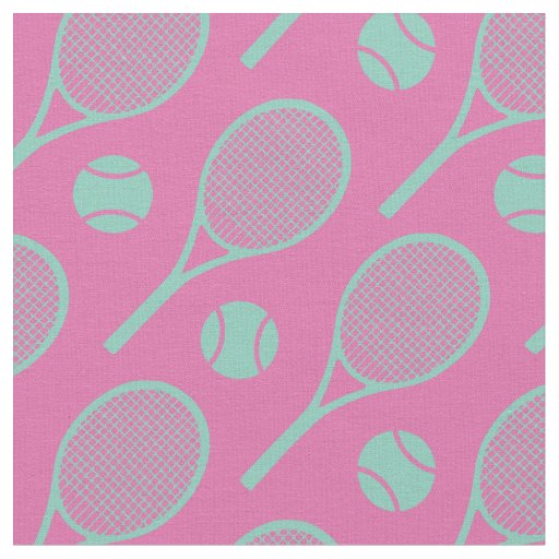 💗🤩🎾Tennis rackets on pink background Fabric