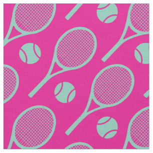 💗🤩🎾Tennis rackets on pink background - new Fabric