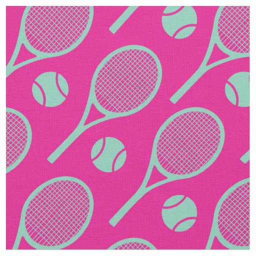 💗🤩🎾Tennis rackets on pink background - new Fabric