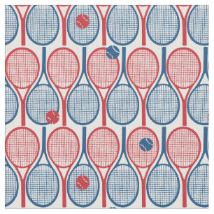 Tennis rackets on white background fabric