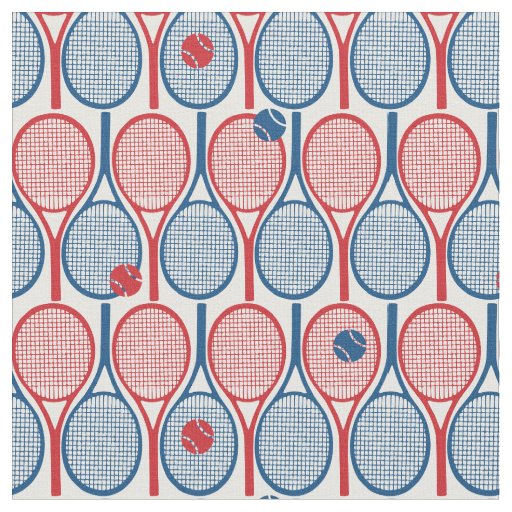 Tennis rackets on white background fabric