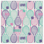 Tennis rackets on white background fabric