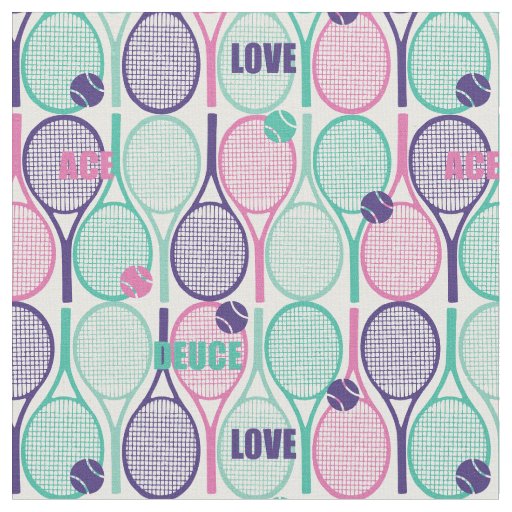 Tennis rackets on white background fabric