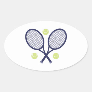 Tennis Rackets Oval Sticker