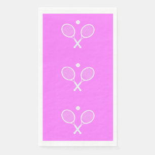 Tennis Rackets Party Deep Pink   Paper Guest Towels