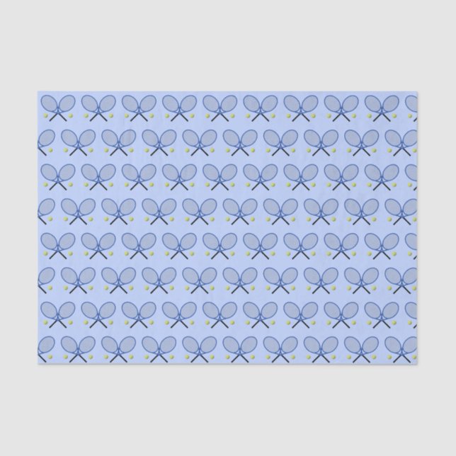 Tennis rackets pattern blue tissue paper (Front)