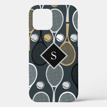 Tennis Rackets Personalized Monogrammed Sport Name Iphone 12 Case by Pegasfly at Zazzle