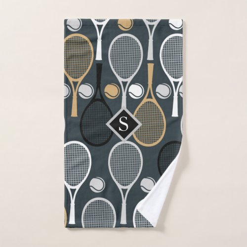 Tennis Rackets Personalized Monogrammed Sport Name Hand Towel