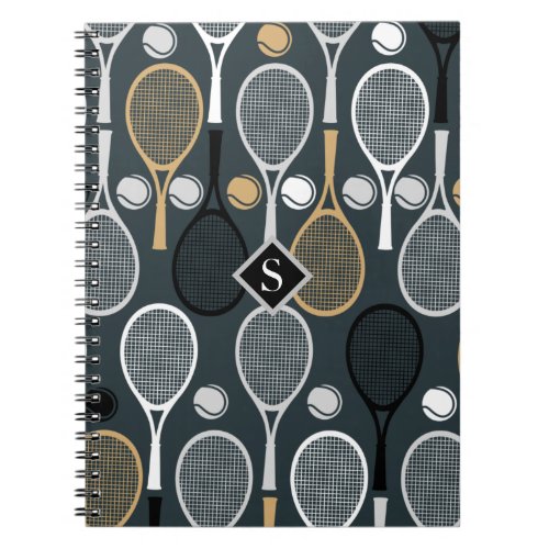 Tennis Rackets Personalized Monogrammed Sport Name Notebook