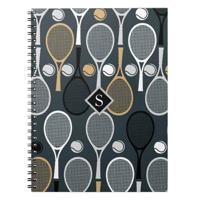 Tennis Rackets Personalized Monogrammed Sport Name Notebook (Front)