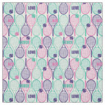 Tennis rackets repeated pattern fabric