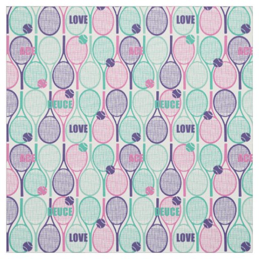Tennis rackets repeated pattern fabric