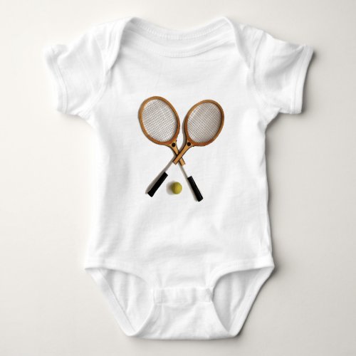 tennis rackets  sports  ballgames baby bodysuit