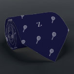 Tennis Rackets Sports Lover Monogram Initial Blue Neck Tie<br><div class="desc">Serve up a stylish ace with our Tennis Rackets and Ball Skinny Tie – the perfect accessory for the tennis aficionado in your life. This tie isn't just a fashion statement; it's a visual celebration of the love for this dynamic sport, making it an ideal gift for tennis fans, players,...</div>