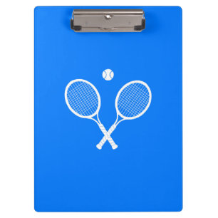 Tennis Rackets with Ball on Blue Background Clipboard