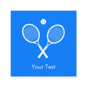 Tennis Rackets with Ball Ultramarine Blue Custom Enclosure Card