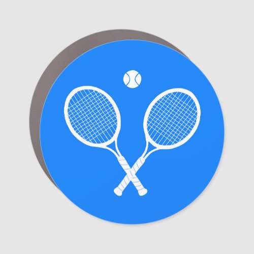 Tennis Rackets with Ball Ultramarine Blue Hue  Car Magnet