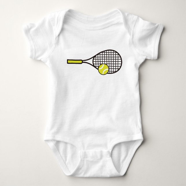 Tennis Racquet and Ball Baby Bodysuit (Front)