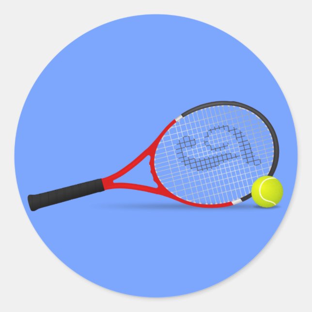 Tennis Racquet and Ball Classic Round Sticker (Front)