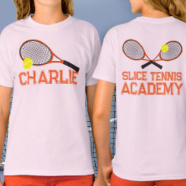 Tennis racquet and ball orange graphic custom T-Shirt