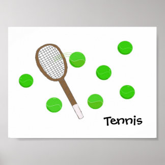 Tennis Racquet and Tennis Balls Poster