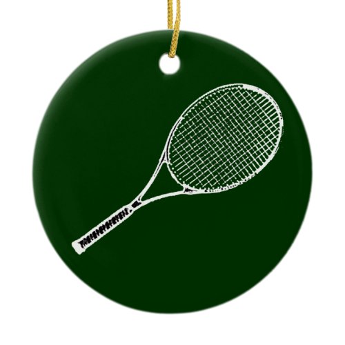 tennis racquet ceramic ornament