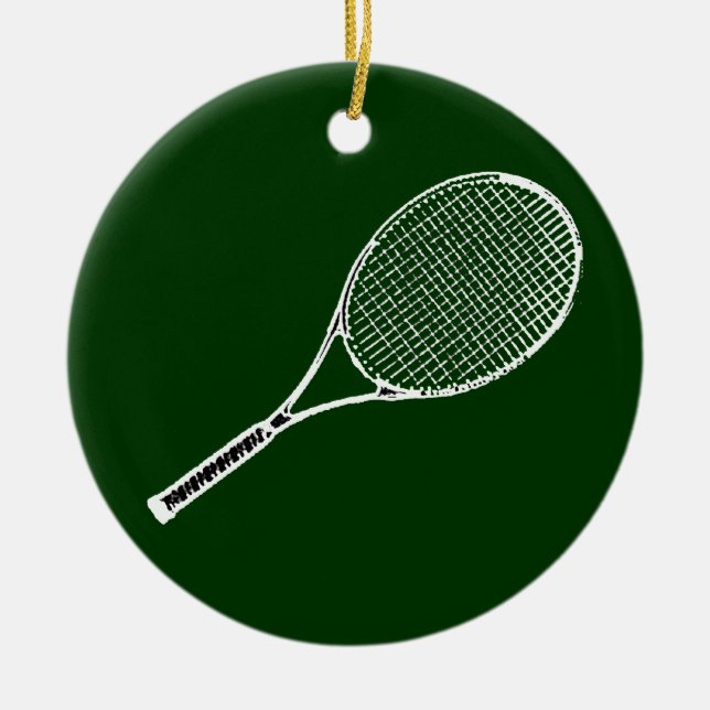 tennis racquet ceramic ornament (Front)