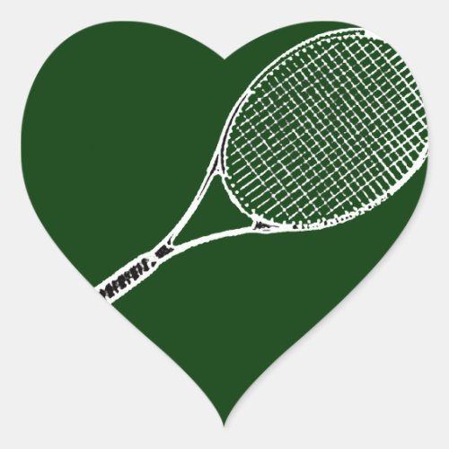 tennis racquet heart sticker