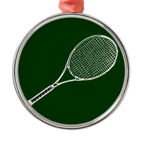 tennis racquet metal ornament
