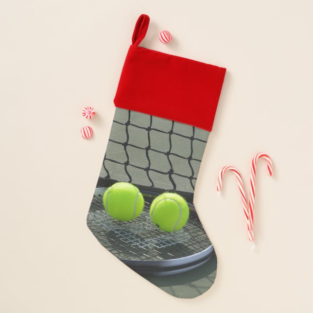 Tennis Racquet & Tennis Balls Christmas Stocking (Front)