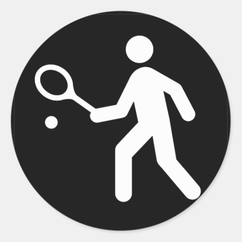 Tennis Racquetball Pictogram Classic Round Sticker