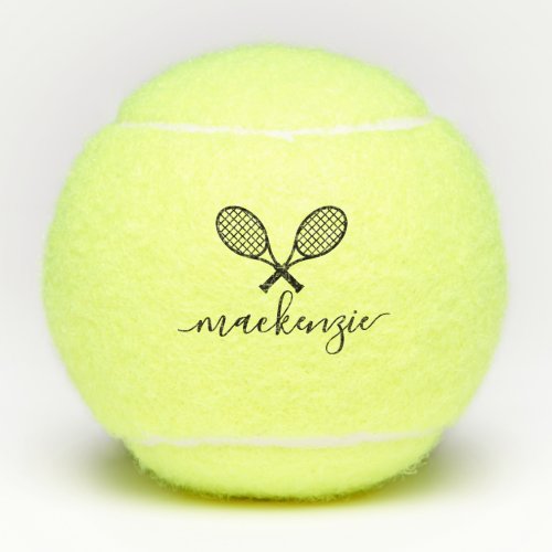 Tennis Racquets and Ball Name Personalized 