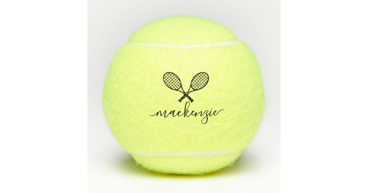 Tennis Racquets and Ball Name Personalized | Zazzle