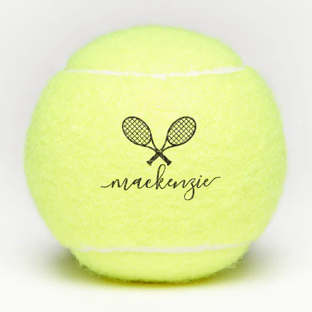 Tennis Racquets and Ball Name Personalized | Zazzle