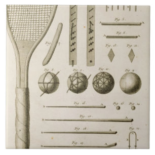 Tennis Racquets and Billiard Cues, from the 'Encyc Tile