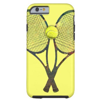 Tennis Racquets & Ball Iphone 6 Case by manewind at Zazzle