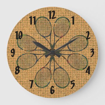 Tennis Racquets Clock by manewind at Zazzle