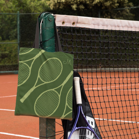 Tennis Racquets Green Tote Bag