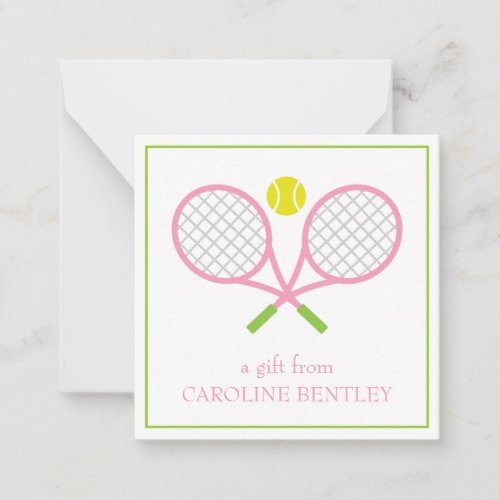 Tennis Racquets Personalized Gift Enclosure Cards