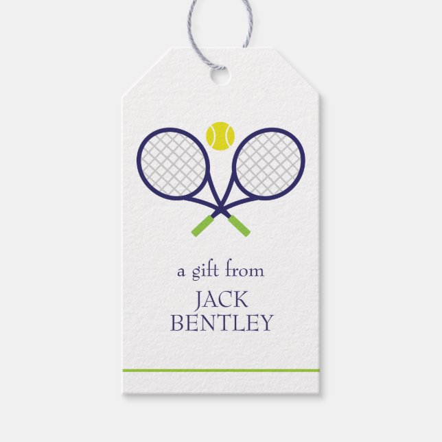 Tennis Racquets Personalized Gift Tags (Front)